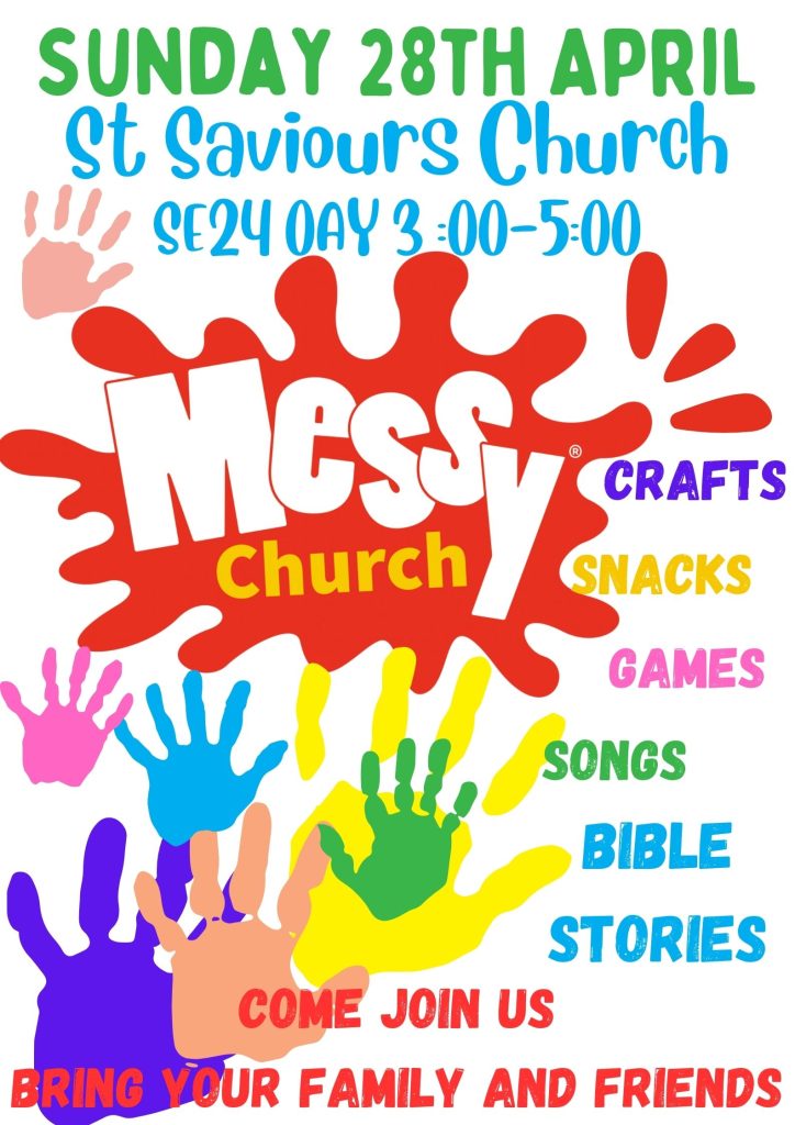 Come along to Messy Church Sunday 28th April